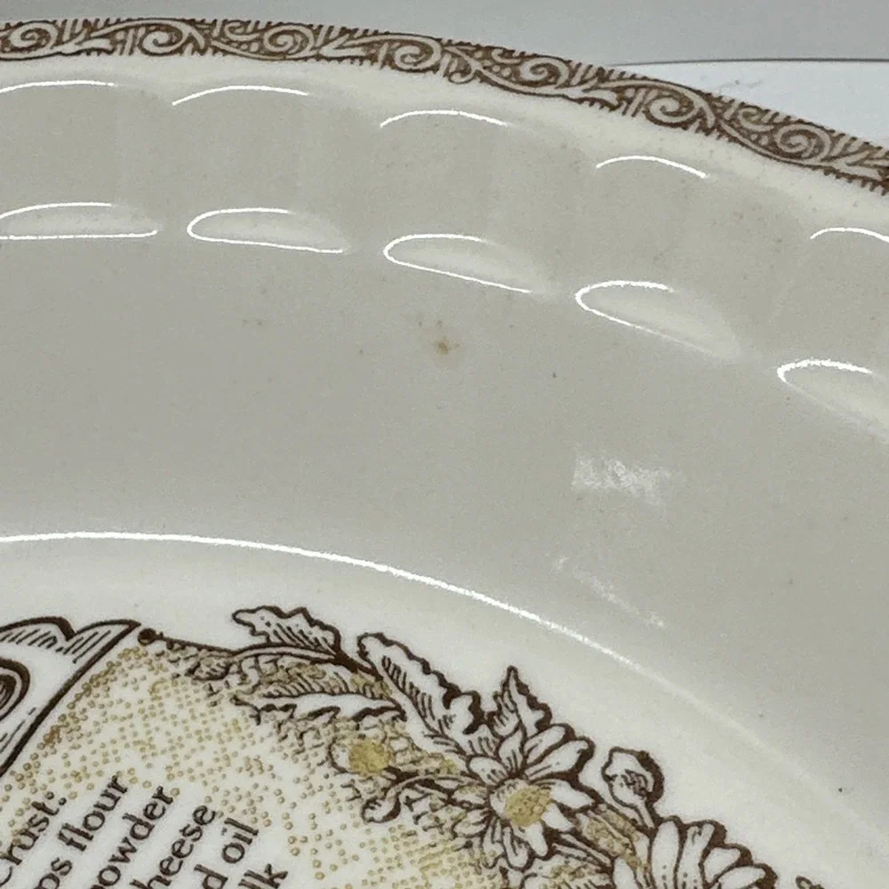 Vintage Royal China Deep Dish Pizza Di Casa Pie Recipe Ceramic Baking Plate READ